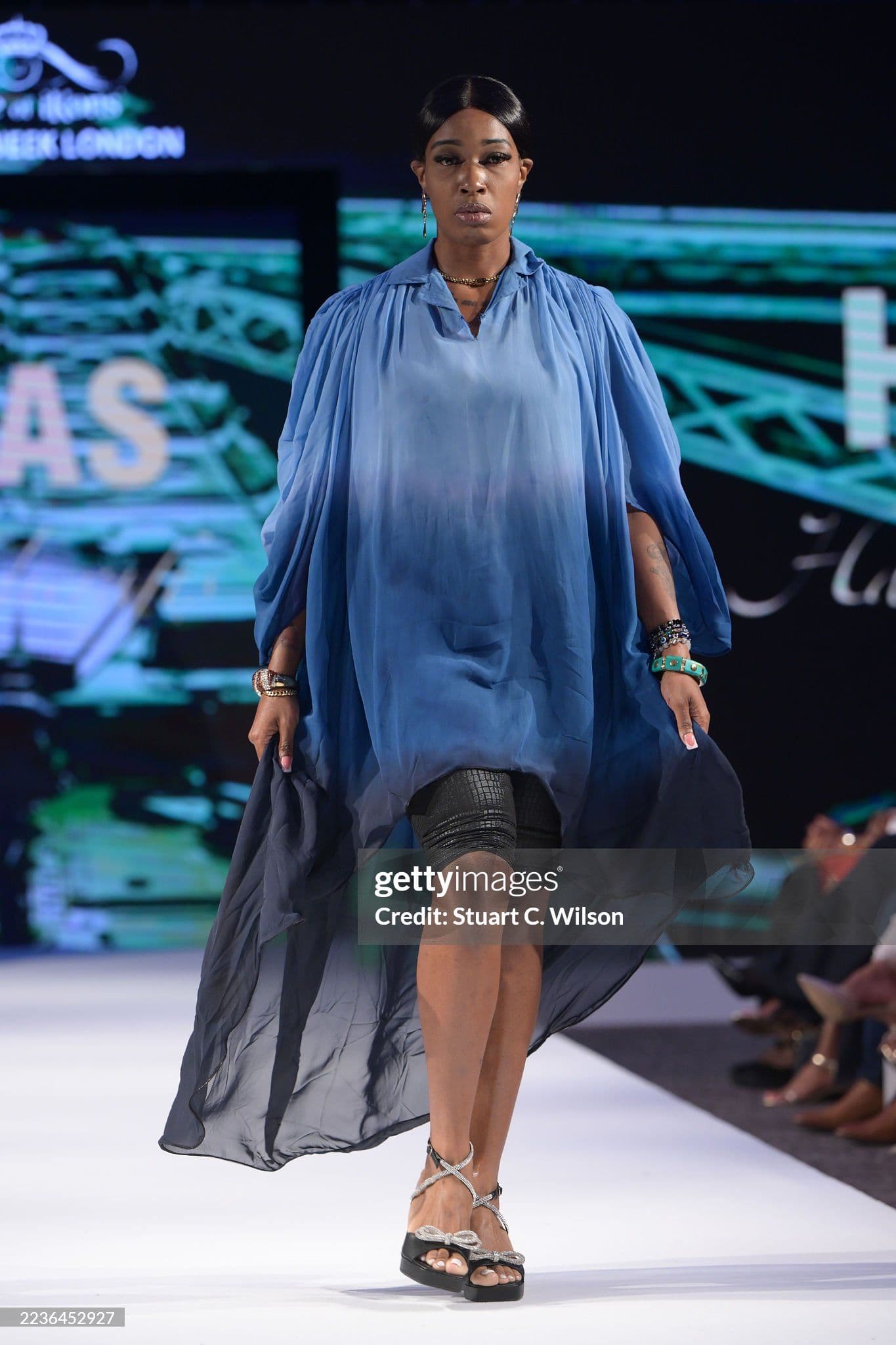 Azure Horizon Cape Dress